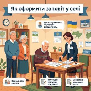 Посвідчення заповіту в сільській раді за участю свідків