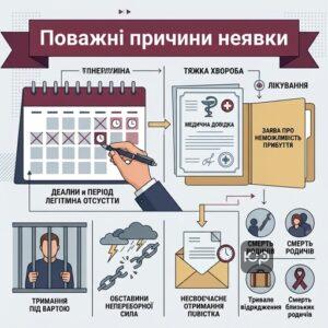 Поважні причини неявки за викликом слідчого або суду КПК України