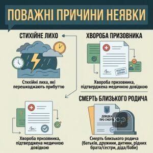 поважні причини неявки до ТЦК для призовників 18-25 років