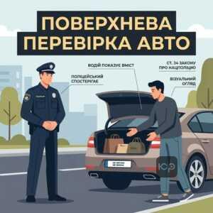 поверхнева перевірка автомобіля поліцією візуальний огляд