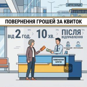 Правила та відсотки повернення квитків на автобус в Україні