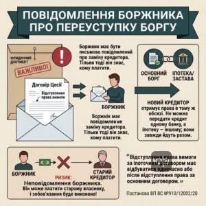 Процес повідомлення боржника про заміну кредитора за договором цесії