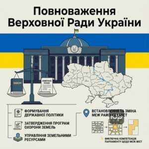 Повноваження Верховної Ради у галузі земельних відносин та встановлення меж міст