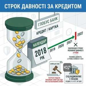 Позовна давність 3 роки за кредитом Глобус банк 2018 року