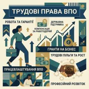 Працевлаштування ВПО, гранти на бізнес та трудові пільги