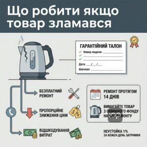 Права споживача при виявленні недоліків товару протягом гарантійного строку