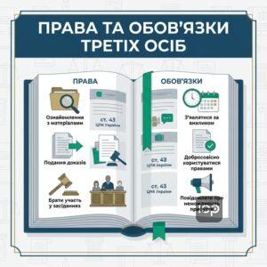 Процесуальні права та обов'язки третіх осіб у цивільному судочинстві України