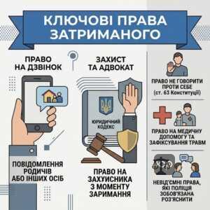 Права затриманої особи на адвоката та дзвінок родичам