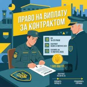 Хто має право на виплату 1 млн грн військовим до 25 років за контрактом