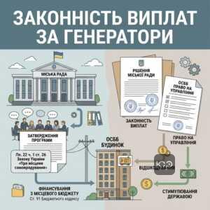 Юридичні підстави для отримання компенсації за генератор ОСББ через місцеві ради