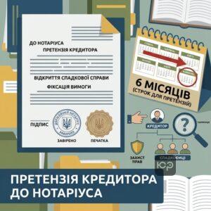 Офіційна претензія кредитора до нотаріуса для відкриття спадкової справи та фіксації вимоги кредитора до спадкоємців