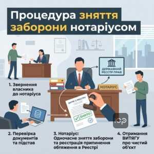 Процедура снятия запрета отчуждения нотариусом и регистрация прекращения обременения в реестре прав