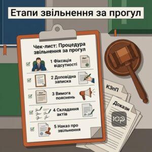 Процедура оформлення звільнення за прогул кроки