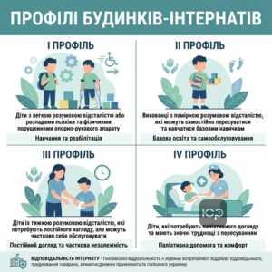 Профілі дитячих будинків-інтернатів для дітей з інвалідністю