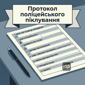 Правила складання та заповнення протоколу поліцейського піклування