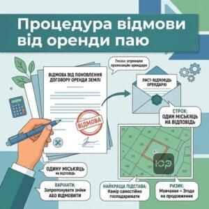 Відмова від поновлення договору оренди паю процедура та строки