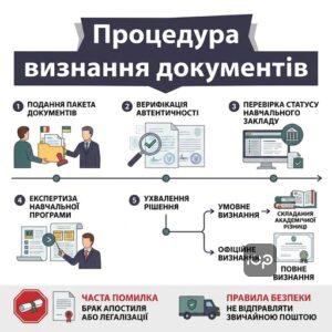 Покрокова процедура визнання документів про освіту в Міністерстві освіти і науки