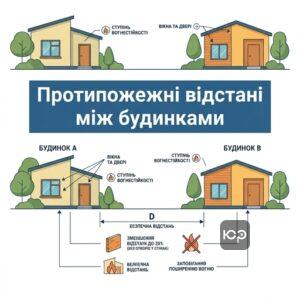 Протипожежні відстані між будинками за правилами ДБН