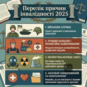 Юридичні причини встановлення інвалідності в Україні 2025 року
