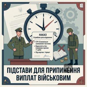 Причини призупинення виплат військовим: СЗЧ та дисциплінарні порушення