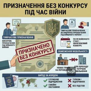 Призначення на держслужбу без конкурсу під час війни та обмеження переведення
