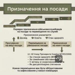 порядок призначення військовослужбовців на посади та переміщення по службі