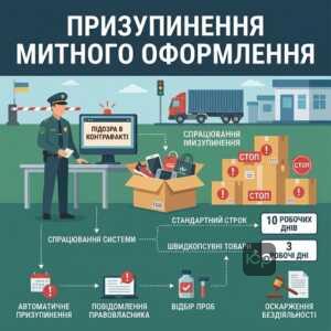 Схема призупинення митного оформлення підозрілих товарів на кордоні через порушення IP-прав.