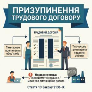 Процедура призупинення дії трудового договору під час воєнного стану за статтею 13 Закону 2136-IX