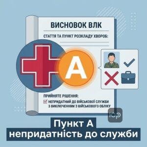 Пункт А у висновку ВЛК непридатність до служби