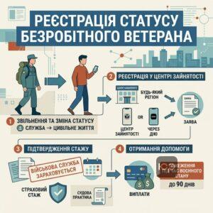 Реєстрація ветерана в центрі зайнятості для отримання допомоги по безробіттю