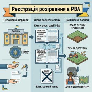 Державна реєстрація розірвання договору оренди землі в умовах воєнного стану РВА