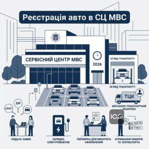 Процес реєстрації автомобіля в сервісному центрі МВС 2026