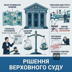 Позиція Верховного Суду щодо виклику відповідача місце проживання якого невідоме