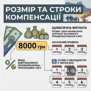 Розмір виплати 8000 грн за працевлаштування ВПО під час воєнного стану