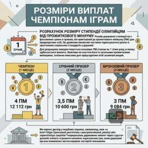 Розрахунок розміру стипендії олімпійцям від прожиткового мінімуму