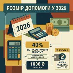 Розмір виплати одиноким пенсіонерам 80 років у 2026 році