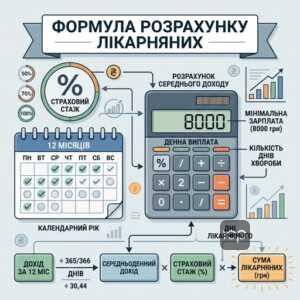 Розрахунок лікарняних для ФОП 2025 формула та приклад
