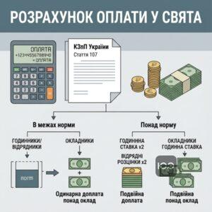 Механізм розрахунку подвійної оплати за роботу у святкові та неробочі дні згідно з КЗпП.