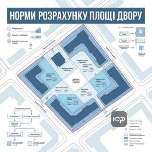 Розрахунок площі прибудинкової території за нормами ДБН та ЗКУ