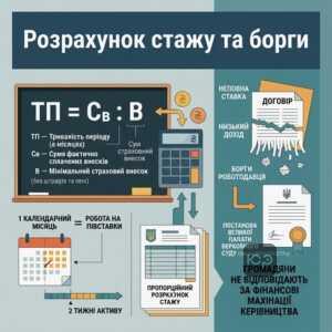 Формула розрахунку стажу при неповній ставці та борги роботодавця
