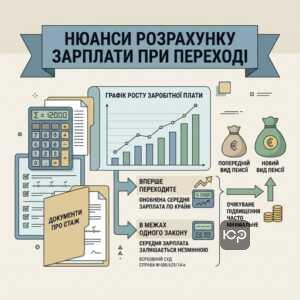 Розрахунок середньої зарплати при зміні виду пенсії переведення з одного виду пенсії на інший