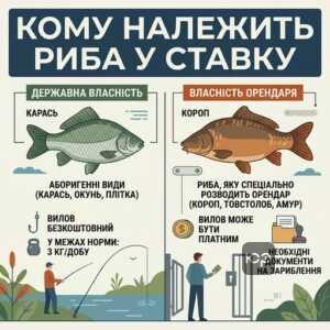права рибалок на орендованих ставках щодо вилову різних видів риб карась та короп