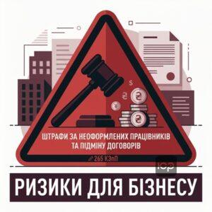 Штрафи за неоформлених працівників та підміну договорів