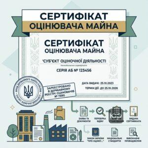 Сертифікат суб'єкта оціночної діяльності для проведення оцінки майна та майнових прав