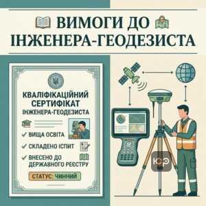 Сертифікований інженер-геодезист проводить вимірювання на ділянці за допомогою GNSS-обладнання.