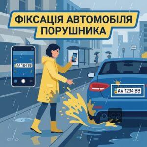 Що робити якщо водій облив брудом з калюжі як зафіксувати номери автомобіля