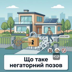 Графічне зображення негаторного позову про усунення перешкод у користуванні майном