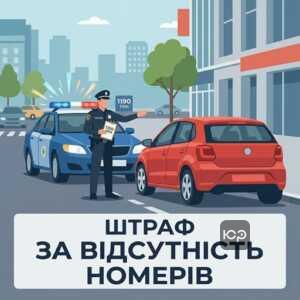 штраф за їзду без номерів Україна поліція зупиняє авто
