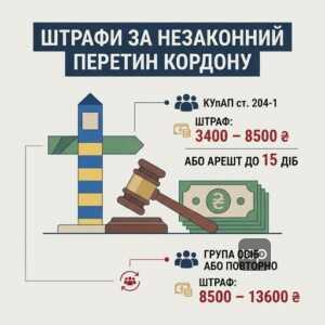 Штраф за незаконне перетинання кордону стаття 204-1 КУпАП