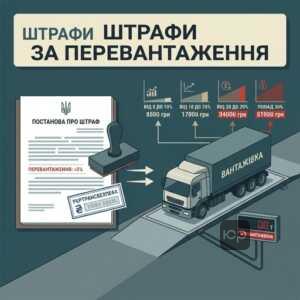 Штраф за перевантаження вантажівки Укртрансбезпека